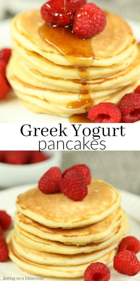 Easy Greek Yogurt Pancakes, Recipes That Use Yogurt, Greek Pancakes, Pancakes With Greek Yogurt, Greek Yogurt Pancakes Recipe, Double Recipe, Easy Pancakes, Greek Yogurt Pancakes, Yogurt Pancakes