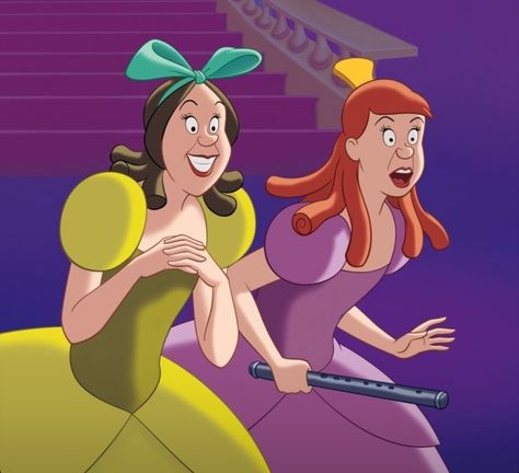 Stepsisters Cinderella, Cinderella Sisters, Anastasia Tremaine, Cinderella's Sister, Drizella Tremaine, Larva Cartoon, Anastasia And Drizella, Lady Tremaine, Walt Disney Cinderella