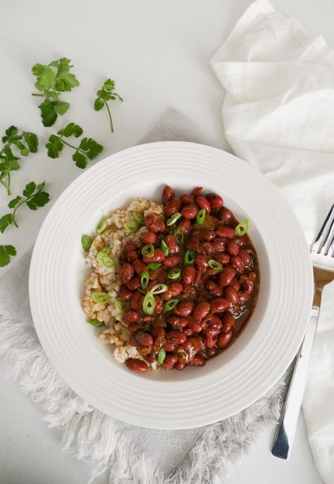 Red Beans and Rice (WFPB) • Faithful Plateful, Mexican Beans And Rice, Small Red Beans, Red Beans And Rice, Lentils And Rice, Beans And Rice, Black Bean Soup, Vegan Beans, Canned Beans