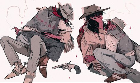 Cowboy Character Design, Sketch Dump, Cowboy Art, Arte Inspo, Wow Art, 영감을 주는 캐릭터, Two People, Funky Art, Art Reference Photos