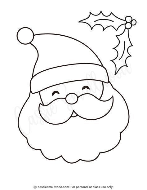 easy Santa face coloring page for preschool and kindergarten Santa Clause Drawings For Kids, Santas Face Template, Santa Easy Drawing, Santa Claus Template Free Printable, Santa Drawing For Kids, Santa Face Coloring Page, Santa Doodle Easy, Santa Sketch Easy, Easy Santa Drawing For Kids