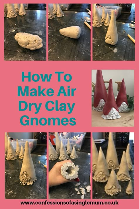 How I made the Gnomes in dry clay Air Dry Clay Gnomes, Clay Gnomes, Fashion Maker, Clay Christmas Decorations, Homemade Clay, Diy Air Dry Clay, Air Dry Clay Projects, Gnomes Diy, Scandinavian Gnomes