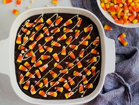 Candy Corn Brownies - Eating Gluten and Dairy Free Dairy Free Candy, Dairy Free White Chocolate, Gluten Free Fudge, Gooey Chocolate Brownies, Brownie Treats, Gluten Free Substitutes, King Arthur Gluten Free, Breakfast Donuts, Almond Flour Cakes