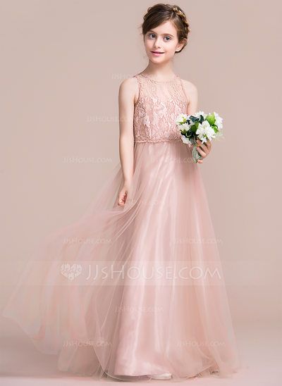 A-Line/Princess Scoop Neck Floor-Length Zipper Up Regular Straps Sleeveless No Other Colors General Tulle Junior Bridesmaid Dress Chicwish Outfits, Kids Bridesmaid Dress, American Girl Outfits, Farewell Dresses, Summer Bridesmaid Dresses, Kids Dress Patterns, Junior Bridesmaid Dress, Kids Gown, American Girl Clothes