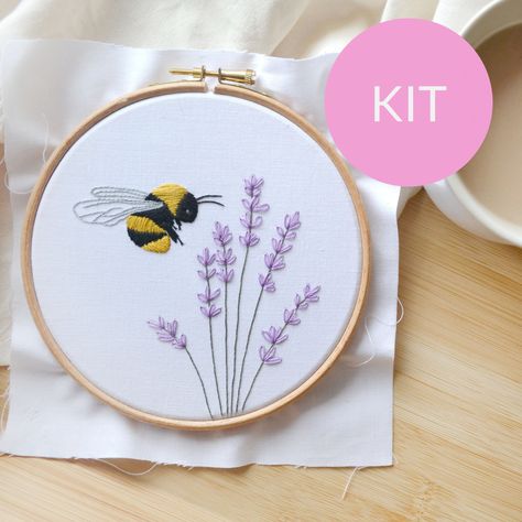 Bee And Lavender, Lavender Embroidery, A4 Design, Design Sheet, Frixion Pens, Learning To Embroider, Garden Lover Gifts, Dmc Embroidery, Bee Embroidery