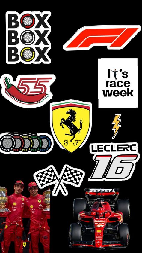 F1 Stickers Printable, Ferrari Rouge, Stickers F1, F1 Stickers, Scrapbook Prints, Wallpaper F1, Forza Ferrari, Phone Case Diy Paint, Formula 1 Car Racing