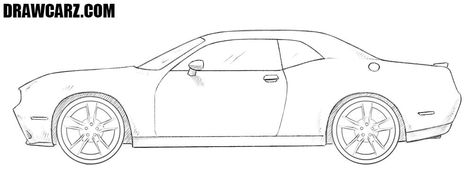 How to Draw a Dodge Challenger Car Coloring Sheets, Mustang Drawing, Race Car Coloring Pages, Iron Man Poster, 2018 Dodge Challenger, American Auto, Cars Coloring Pages, Dodge Challenger Srt, Ford Torino