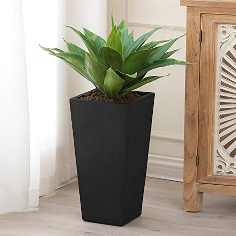 Planters For Indoor Plants, Front Porch Planters, Balcony Planters, House Planter, Black Planters, Large Flower Pots, Rectangular Planters, Tapered Square, Flower Pots Outdoor