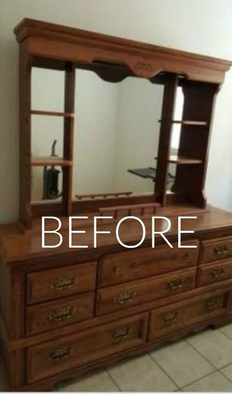 Dresser Redo Before And After, Diy Old Dresser Ideas Projects, Dressers In Living Room Ideas, How To Paint Old Furniture, Bedroom Furniture Color Ideas, Antique Decorating Ideas, Drawer Flip, Old Furniture Makeovers, Textured Furniture