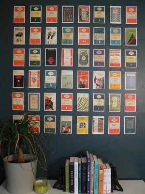 Fun Penguin book cover postcard wall art! (inspired by Young House Love book, project #28) Gallery Wall Items, Postcard Wall Art, Postcard Display, Postcard Wall, Diy Postcard, Diy Gallery Wall, Unique Gallery Wall, Book Wall Art, Diy Wand