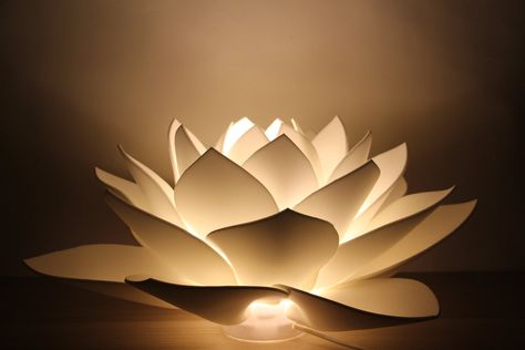 Lotus Flower Lamp, Lotus Sculpture, Shop Image, Lotus Lamp, Boho Lamp, White Lotus Flower, Lamp Shop, Dream Future, Shade Flowers