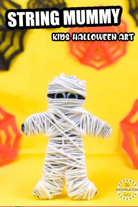 Halloween Art For Kids, Halloween Yarn, Mummy Crafts, Mummy Halloween, Halloween Rocks, Bookmark Craft, Easy Halloween Crafts, Fun Halloween Decor, Halloween Mummy