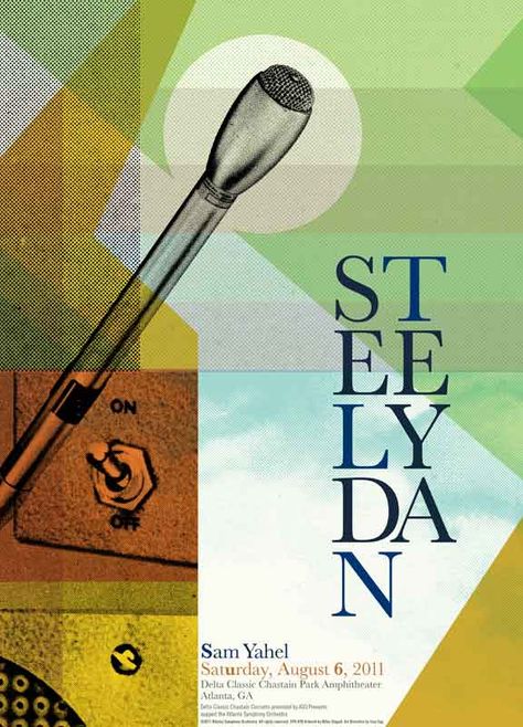 Steely Dan - Atlanta 2011 Steely Dan Poster, Musical Posters, Steely Dan, Joy Division, Music Posters, Talking Heads, Weiner Dog, Gig Posters, Music Therapy