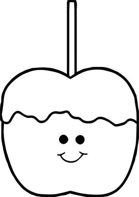 Free & Easy To Print Candy Coloring Pages - Tulamama Candy Apple Crafts Preschool, Caramel Apple Craft, Torah Craft, Apple Coloring Page, Preschool Vibes, Apple Week, Apple Template, Candy Cane Coloring Page, Shopkins Colouring Pages