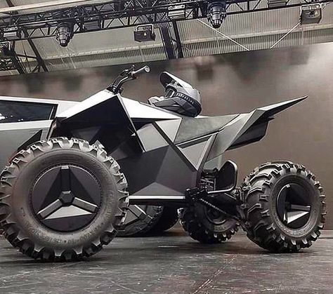 Elon Musck reveals details about Tesla's secretive Cyberquad electric ATV in a new tweet | Daily Mail Online Tesla Cyberquad, Truck Memes, Tesla Ceo, Tesla Owner, Ken Block, Tesla Roadster, Tesla Motors, Tesla Car, Tesla Model X