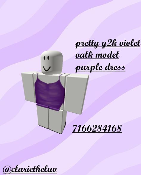 violet dress 💜codes for berry avenue and bloxburg @clarietheluv Dress Code In Brookhaven, Purple Dress Bloxburg Code, Purple Outfit Codes Bloxburg, Brookhaven Purple Outfit Codes, Berry Ave Purple Codes, Berry Avenue Prom Dress Codes Roblox Purple, Roblox Purple Dress Codes, Berry Avenue Purple Outfit Codes, Berry Avenue Codes Clothes Purple