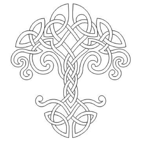 Celtic Tree of Life-L02766* Irish Tree Of Life Tattoo, Tree Of Life Celtic Knot, Draw Tree Of Life, Celtic Tree Of Life Drawing, Celtic Knots Patterns, Tree Of Life Embroidery Pattern, Viking Pattern Tattoo, Celtic Design, Celtic Tree Of Life Tattoo