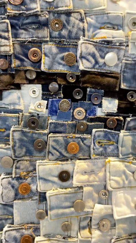 Denim Background, Denim Aesthetic, Become Beautiful, Textiles Sketchbook, Denim Art, Jean Boyfriend, Jeans Fabric, Recycled Art, Recycled Denim