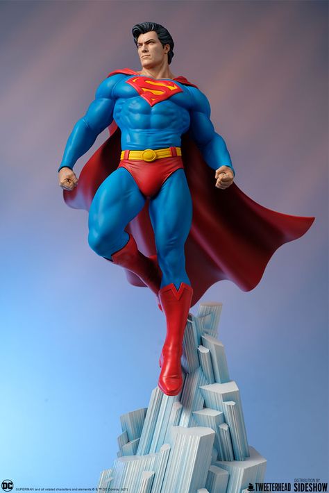 Superman Pose, Superman Action Figure, Superman 1, Superman Artwork, Character Statue, Superman Man Of Steel, Superman Art, Dc Comics Superheroes, Comic Book Heroes