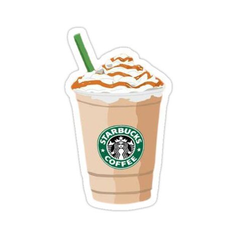 Homemade Squishies, Frappuccino Starbucks, Starbucks Birthday, Caramel Frappuccino, Starbucks Caramel, Birthday Party Cups, Starbucks Coffee Drinks, Preppy Stickers, Sticker Journal