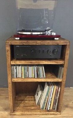 Hi Fi Cabinet, Stereo Cabinet Ideas, Record Nook, Stereo Rack, Old Fashioned Record Player, Different Wood Stains, Audio Racks, Antique Record Player, Vinyl Record Furniture