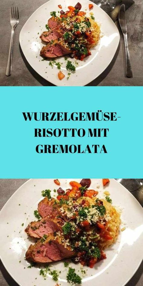 WURZELGEMÜSE-RISOTTO MIT GREMOLATA G M, Chili, Butter