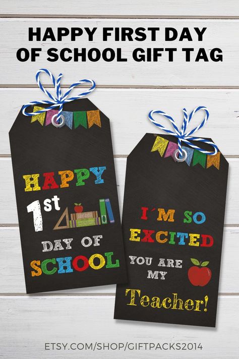 Add a special touch to your child's Back to School teacher gift with these instant download, printable gift tags! Our instant download file included 3 designs. Teacher Gift Ideas Diy, 1st Day Of School Gift, Gift Tags For Teachers, High School Teacher Gifts, Back To School Gift Tags, Teachers Appreciation Gifts, Easy Teacher Gifts, Best Teacher Gift, School Gift Ideas