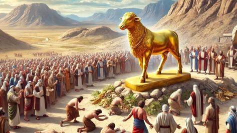 Golden Calf Bible Story, Bible Story Images, Story Of Prophet Musa, Moses Art Bible, Islamic Warrior, Movie Editing, The Golden Calf, Ancient Civilizations Projects, Israelites Crossing The Red Sea