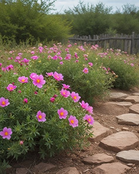 10 Best Shrubs For Texas Hellstrip Landscaping Drought Tolerant, North Texas Front Yard Landscaping Ideas, Texas Rock Rose, Central Texas Backyard Landscaping, Texas Yard Landscaping, North Texas Flower Beds Front Yards, Zone 9 Landscaping Texas, Texas Sage Landscape, Native Texas Plants Landscaping