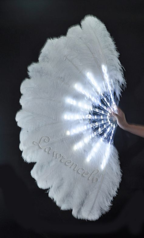 Feather Fans Burlesque Dance, Umbrella Insurance, Feather Fans, Led Costume, Walmart Jewelry, Feather Fan, Vintage Fans, Hand Held Fan, Ostrich Feather