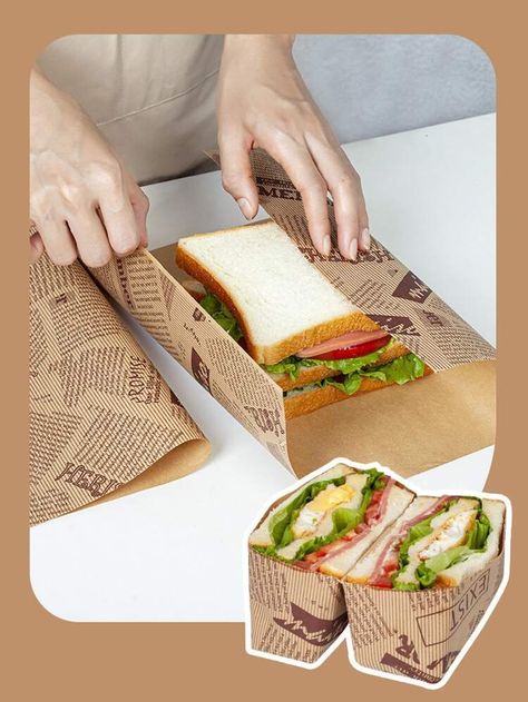 Modern Newspaper Design, Pulp Packaging, Burger Bread, Sandwich Packaging, Bread Packaging, Design Wrapping Paper, Kitchen Wrap, Baking Packaging, Baking Kitchen