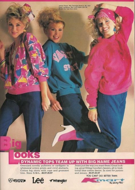 The Best Fashion and Beauty Campaigns From Spring 1985 - ELLE.com Kmart Clothes, 80s Inspired Outfits, 1980s Fashion Trends, Look 80s, 80s Fashion Trends, 80’s Fashion, Fashion Teenage Girls, Fashion 80s, 80s And 90s Fashion