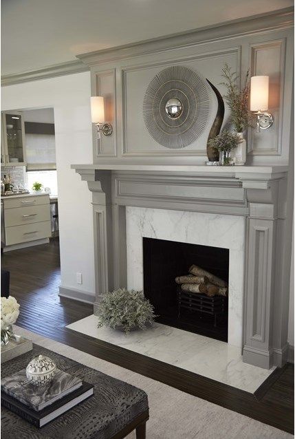 Sleek and Simple Fireplace Mantel Designs, Fireplace Redo, Fireplace Built Ins, Family Room Fireplace, Fireplace Mantel Decor, Farmhouse Fireplace, Fireplace Remodel, 아파트 인테리어, Home Fireplace