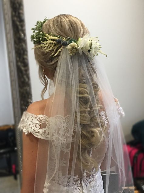 Wedding Hairstyles With Veil Braid, Bridal Braids With Veil, Bride Hair With Flowers And Veil, Bridal Hair With Veil And Flowers, Wedding Braids With Veil, Braided Bridal Hair With Veil, Long Braid With Veil, Viking Wedding Hair With Veil, Bride Braid With Veil