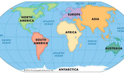 Map Of Seven Continents And Oceans South Asia Map, Priyanka Sarkar, Map Of Continents, Central America Map, Blank World Map, Middle East Map, World Map Continents, New Mexico Map, Montessori Geography