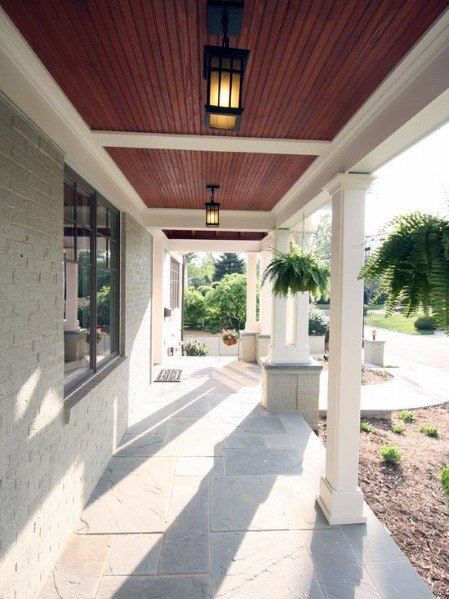 Top 70 Best Porch Ceiling Ideas - Covered Space Designs Patio Ceiling, Veranda Design, Porch Kits, Traditional Porch, Home Designs Exterior, Small Porch, Porch Ceiling, Building A Porch, Beadboard Ceiling