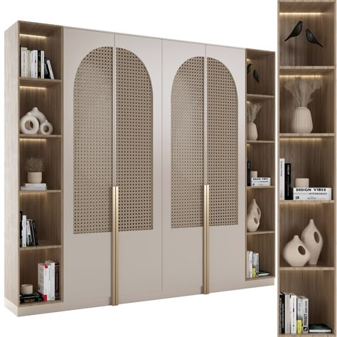 Rattan Wardrobe Furniture 03 :: Behance Rattan Wardrobe Design, Rattan Wardrobe Doors, Small Cupboard Design, Rattan Wardrobe, Wardrobe Design Modern, Wardrobe Interior, Entrance Furniture, Bedroom Cupboard, Small Cupboard