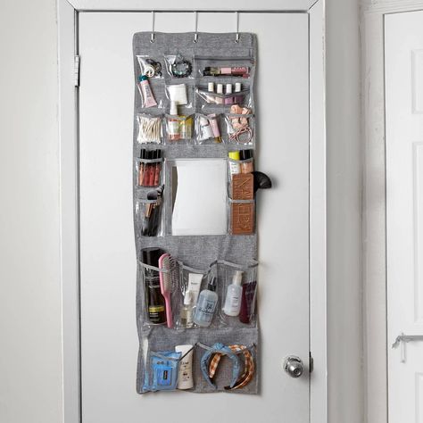 #dormessentials#dormfurniture#dormorganization #dormstorage#smalllivingspaces Dorm Room Closet, Closet Interior, Bohemian Bedrooms, Uni Dorm, Dorm Bathroom, Over The Door Organizer, Dorm Storage, Dorm Room Storage, Dorm Organization