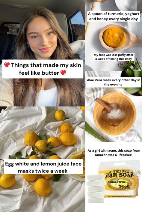 Comment if you want to know more about the recipes!!!   egg white and lemon juice mask turmeric yoghurt honey mask aloe vera  amish farm soap  skin tips  skin hacks skincare  natural skin ntural skincare  natural soap  egg mask face mask butter skin Egg White Skin Care, Egg White Face Mask For Acne, Oat And Honey Face Mask, Egg White And Honey Face Mask, Egg White And Lemon Face Mask, Lemon Juice Face, Girl With Acne, Egg Face Mask, Egg White Face Mask