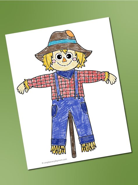 Scarecrow Coloring Sheet, Printable Scarecrow Template, Scarecrow Patterns Printable, Easy Scarecrow Craft, Scarecrow Coloring Pages Free Printable, Scarecrow Coloring Pages, Cute Sheets, Scarecrow Pictures, Aba Classroom