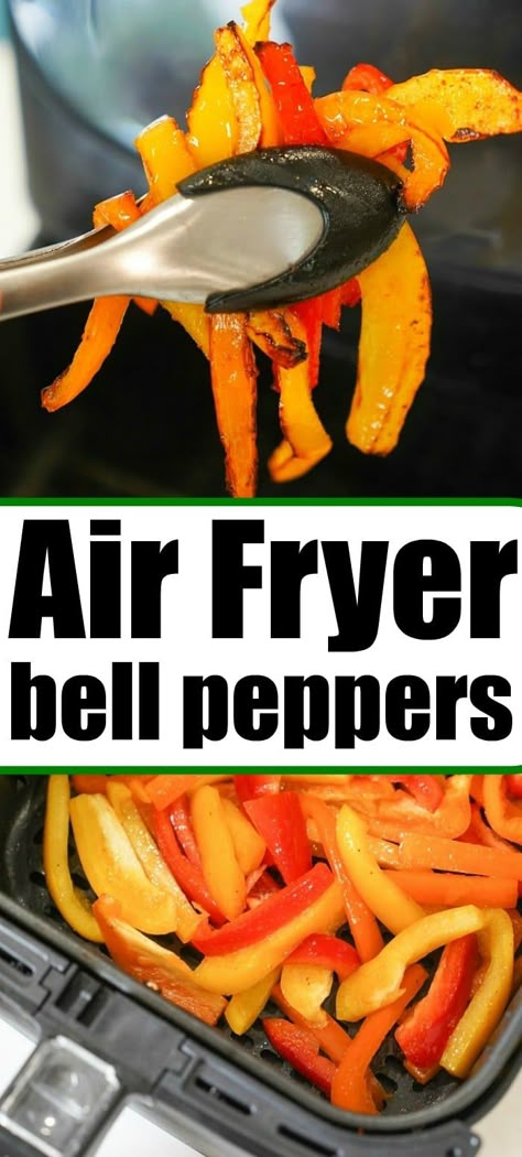 Air Fryer Bell Peppers, Easy Vegetable Side Dishes, Healty Dinner, Healthy Side Dish, Air Fry Recipes, Air Fryer Dinner Recipes, Air Fryer Healthy, Healthy Side, Air Fryer Recipes Easy