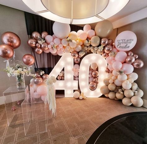 Womens Birthday Party Decorations, 40th Birthday Party Themes, 50th Birthday Party Themes, 40th Birthday Themes, 40th Party Ideas, 40th Birthday Balloons, 40th Birthday For Women, 40th Bday Ideas, Balloons Flowers