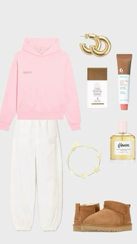 White Sweatpants Outfit, Manifesting Board, Preppy Clothing, Simple Outfits For School, Casual Preppy Outfits, Simple Fits, Trendy Outfits For Teens, Cute Lazy Day Outfits, Outfit Inspo Casual