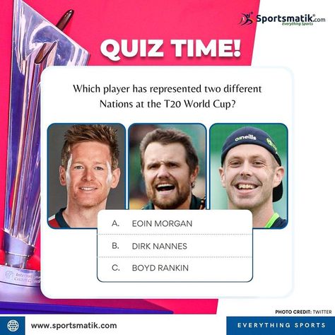 𝐀𝐫𝐞 𝐲𝐨𝐮 𝐚𝐧 𝐚𝐯𝐢𝐝 𝐬𝐩𝐨𝐫𝐭𝐬 𝐟𝐚𝐧? Prove it here by commenting on the answer as this one is quite tricky! Keep following 𝐒𝐩𝐨𝐫𝐭𝐬𝐦𝐚𝐭𝐢𝐤.𝐜𝐨𝐦 for more such interesting information about sports! #sports #sportstalk #sportscommunity #sportscommunication #askmeanything #questionschallenge #askquestions #quiz #sportsquiz #sportsquilt #sportsquizcontest #sportsfuns #sportsquizzes #quiztime #kuis #quizzes #giveaway #india #facts #knowledge #trivia #t20 #t20worldcup #cricket Sports Quiz, Quiz Time, Quiz Design, India Facts, Interesting Information, Prove It, Sports Design, Sports Fan, Trivia