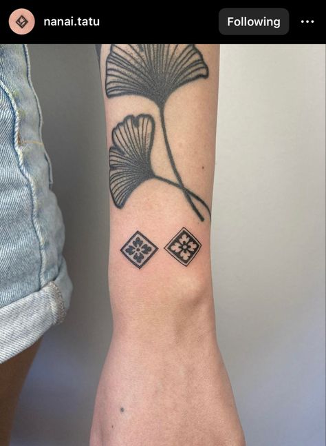 Gaudi Inspired Tattoo, Symmetric Tattoos, Quilt Square Tattoo, 4cm Tattoo, Block Print Tattoo, Complementary Tattoos, Florist Tattoo, Snall Tattoos, Symmetry Tattoo