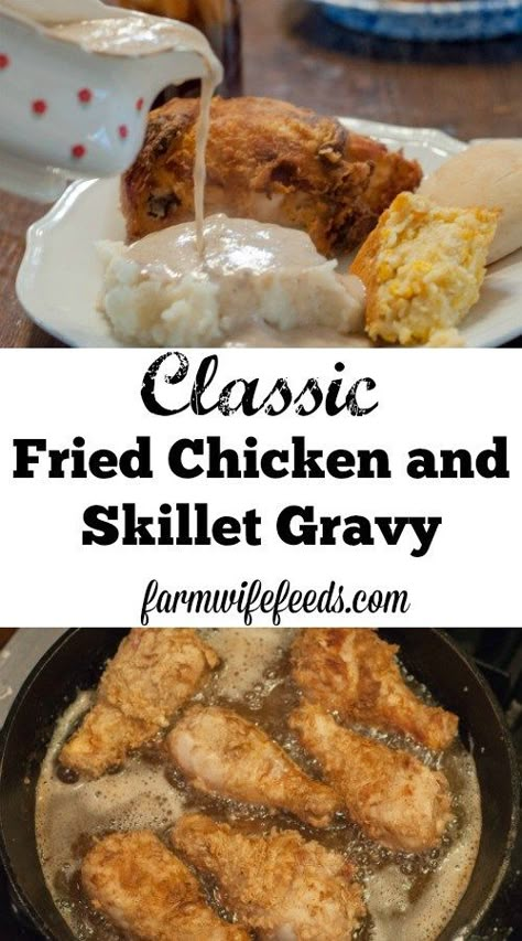 Skillet Gravy, Fried Chicken Gravy, Over Fried Chicken, Gravy Fries, Country Fried Chicken, Easy Fried Chicken, Fried Chicken Dinner, Chicken Gravy Recipe, Fried Chicken Legs