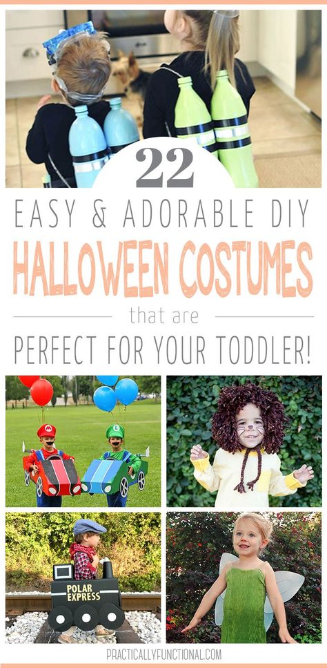 Get creative this Halloween and make one of these easy and cute DIY toddler Halloween costumes! Unique Toddler Halloween Costumes Girl, Kids Halloween Costumes For Siblings, Baby Halloween Costumes Family, Toddler Costume Ideas, Kids Halloween Costumes Diy, Halloween Costumes Diy Kids, Baby Halloween Costumes Girl, Diy Toddler Halloween Costumes, Kids Halloween Costumes For Boys