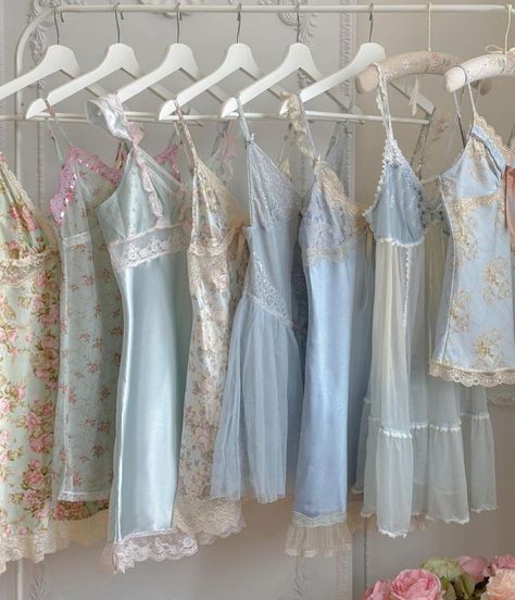 Cute Pajamas, Princess Aesthetic, Clothes Rack, Vintage Lingerie, Mode Vintage, Dream Clothes, Blue Aesthetic, The Clothes, Dream Wardrobe