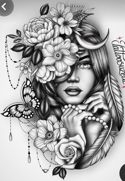 Sinister Tattoos, Tato Tradisional, Face Tattoos For Women, Girl Face Tattoo, Female Tattoos, Men Tattoos, Tattoo Templates, Leg Tattoos Women, Tatuaje A Color