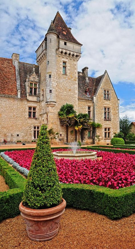 Chateau des Milandes, France Small Castle, Mansion Homes, Flowers Growing, Chateau France, French Chateau, Beautiful Castles, Stately Home, Beautiful Buildings, France Travel